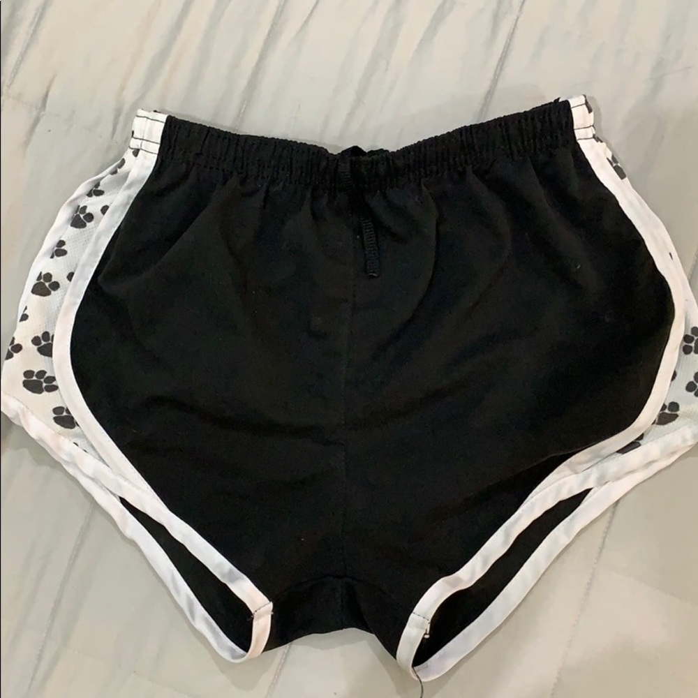 Paw print warm up shorts